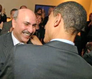 Barack Obama and Tony Rezko share a laugh