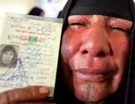 Iraqi woman cries after voting