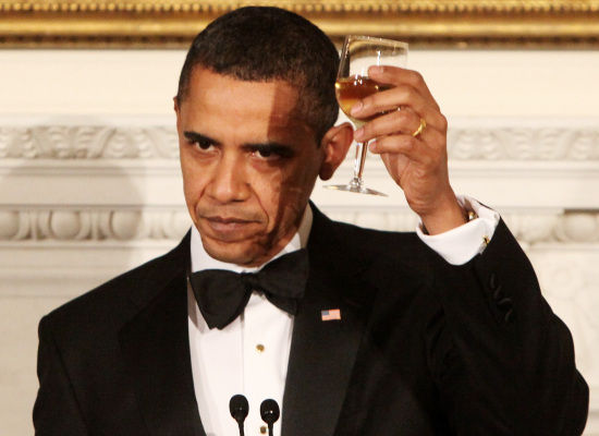 President Obama in toast