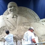 Obama sand sculpture at the EpiCentre
