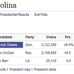 NC Presidential Election Results – 2008 – via the NYT