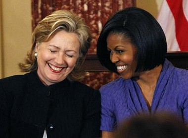 Hillary Clinton and Michelle Obama